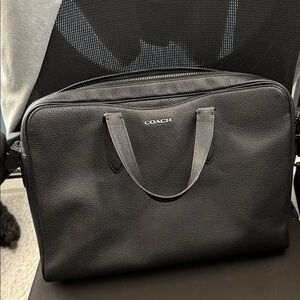 Coach Black Leather Briefcase for Men